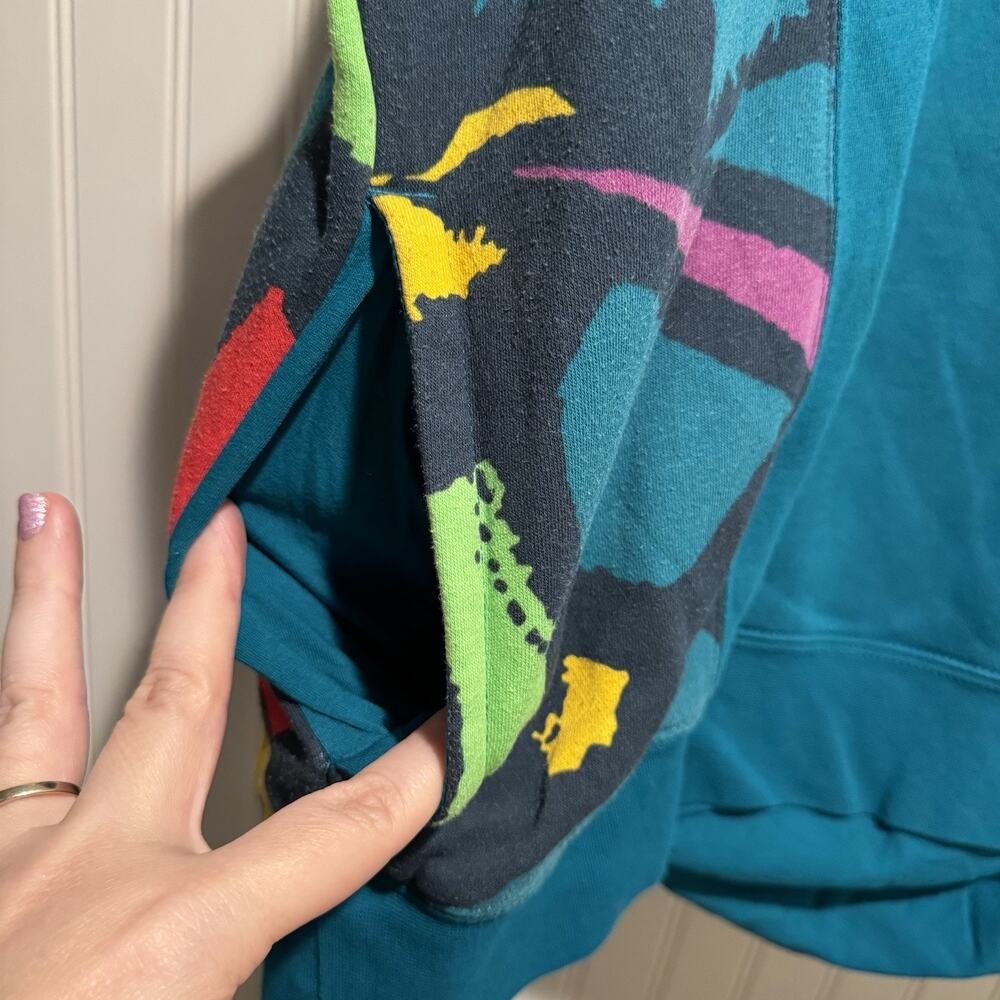 Nike Teal Multicolor Graphic Pullover Hoodie - Picture 8 of 9
